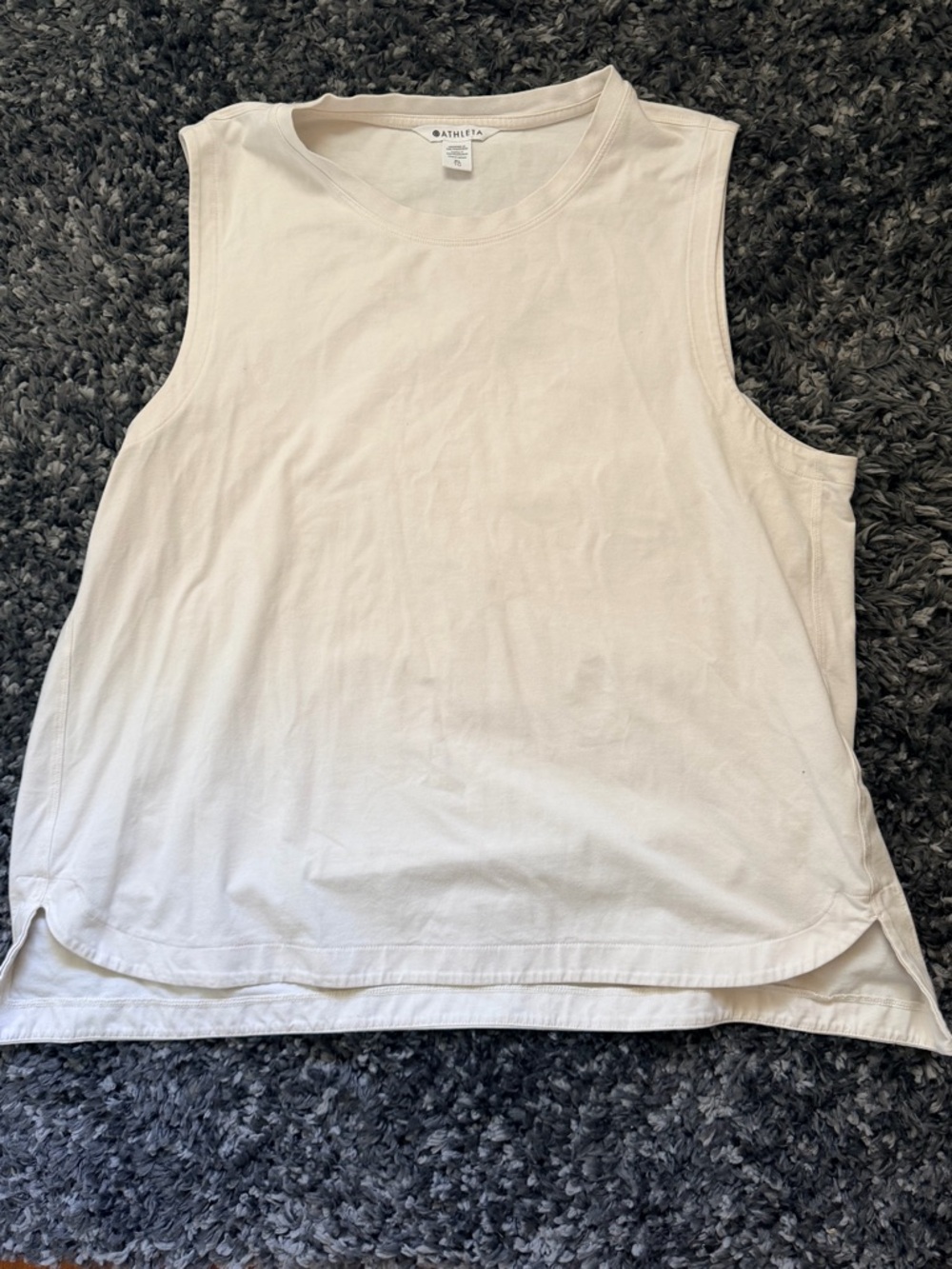 Athleta Ivory Boxy Muscle Tank